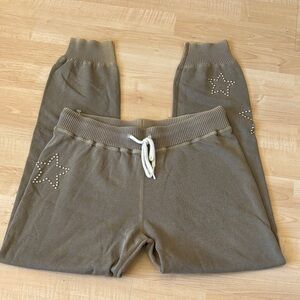 Monrow green khaki Star-Embellished Joggers